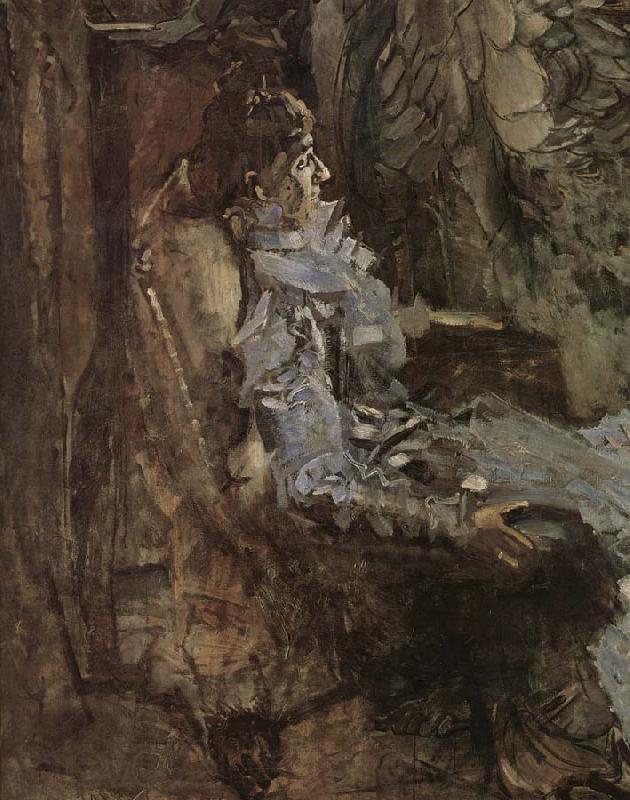 Mikhail Vrubel Lady in a Vilet dress,Portrait of the singer nadezhda zabela-Vrubel France oil painting art